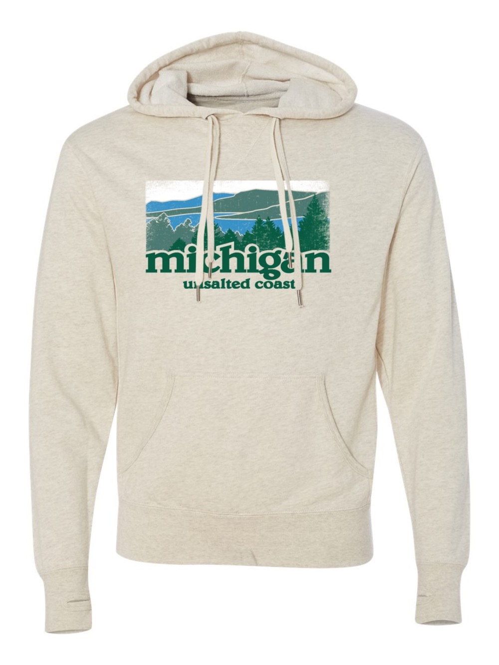 Michigan Landscape Unsalted Coast Graphic Hoodie - Cream